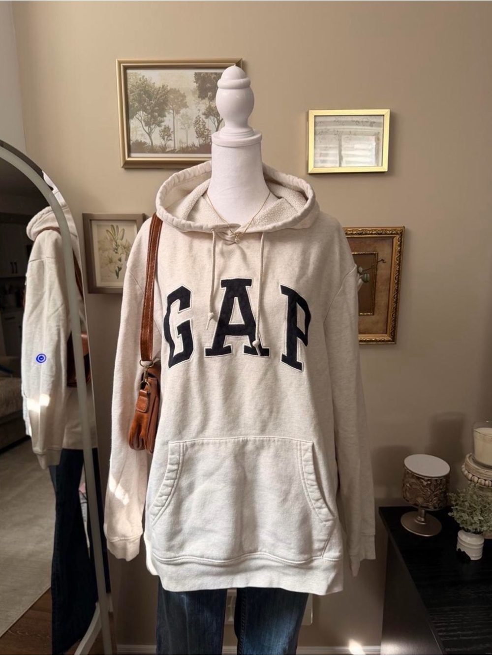 GAP Cream Hoodie with Black Logo - Picture 3 of 6